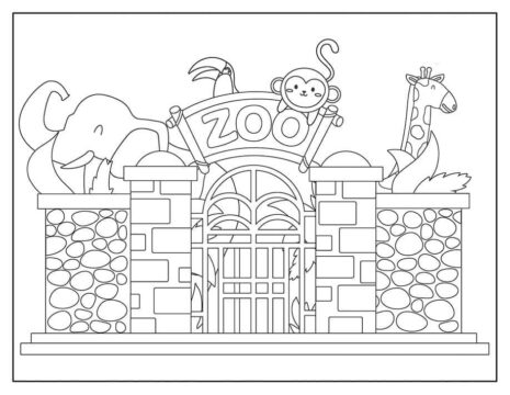 Dibujo de Zoológico Impresionante para Colorear