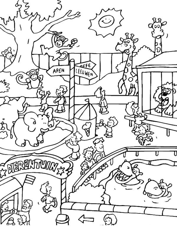 Dibujo de Zoológico Normal para Colorear