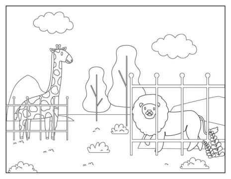 Dibujo de Zoológico Perfecto para Colorear