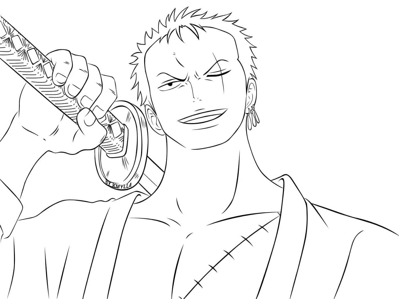Dibujo de Cara Zoro para Colorear