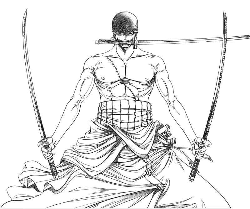 Dibujo de Genial Zoro Guapo para Colorear
