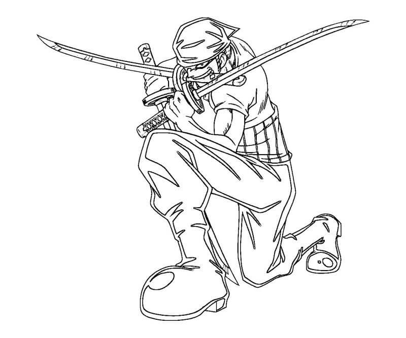 Dibujo de Zoro Lucha para Colorear
