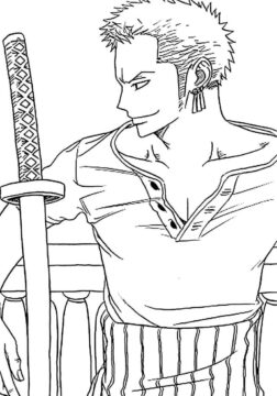 Dibujo de Zoro Sentado para Colorear