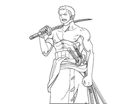 Dibujo de Zoro Triste para Colorear