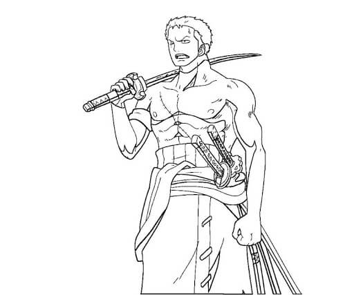 Dibujo de Zoro Triste para Colorear