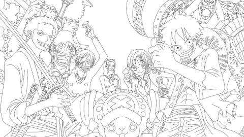 Dibujo de Zoro y Equipo para Colorear