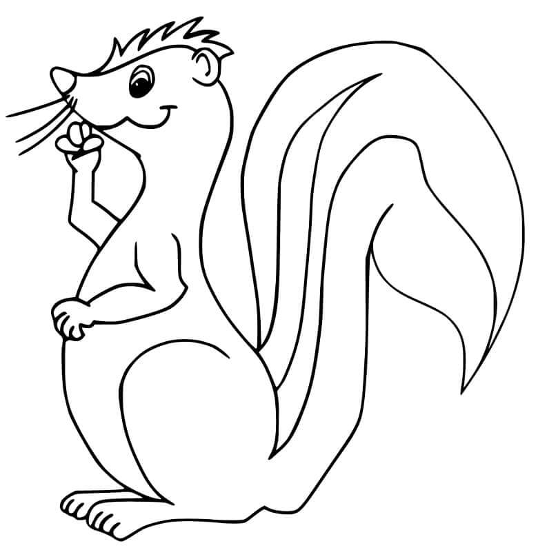 Dibujo de Mofeta Animada para Colorear