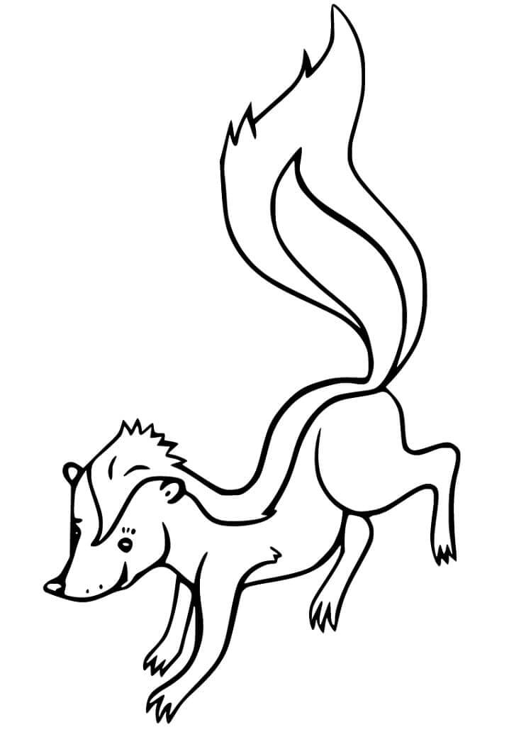 Dibujo de Mofeta Divertida para Colorear