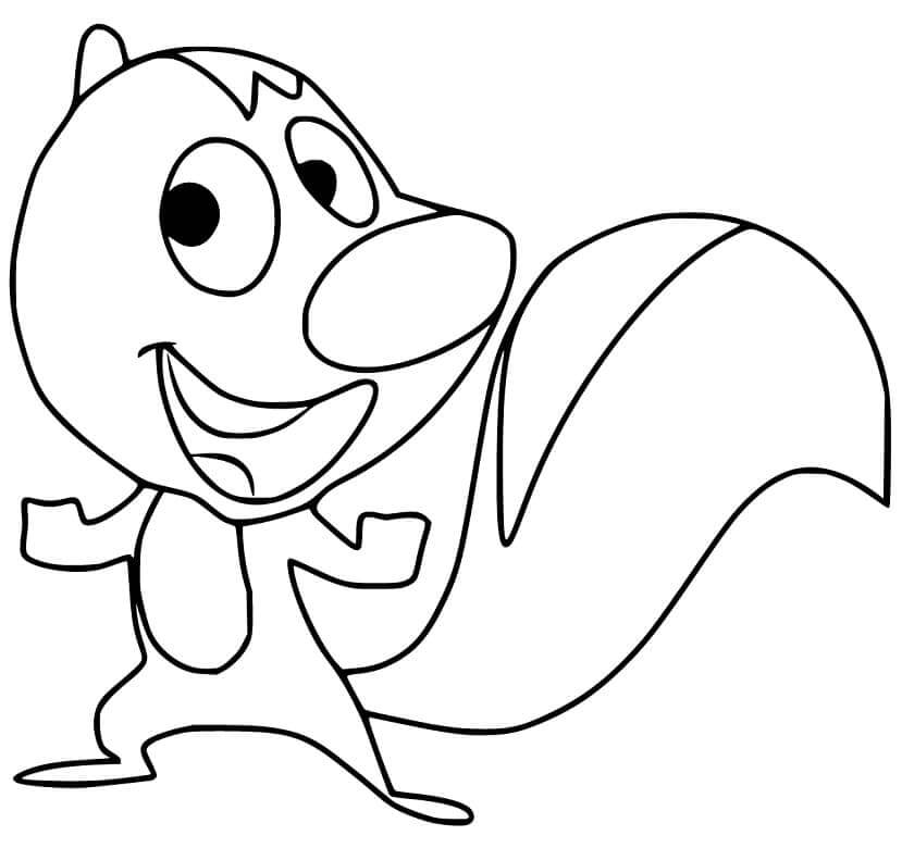 Dibujo de Mofeta Feliz para Colorear