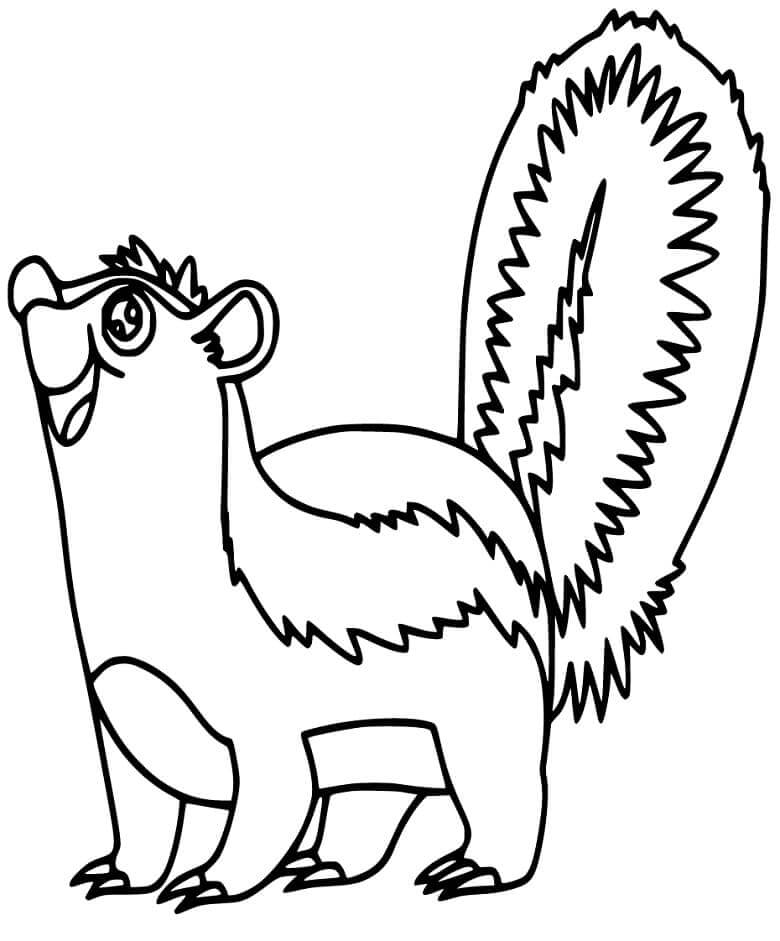 Dibujo de Mofeta Gracioso para Colorear