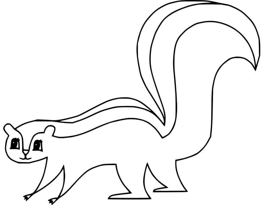 Dibujo de Mofeta Kawaii para Colorear