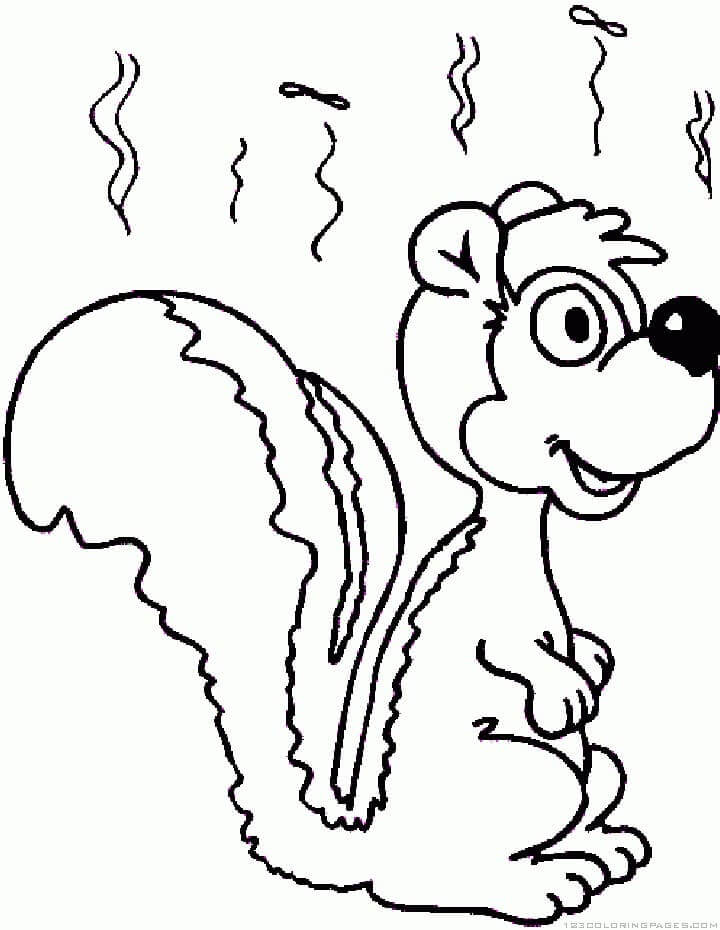 Dibujo de Mofeta Sentado para Colorear