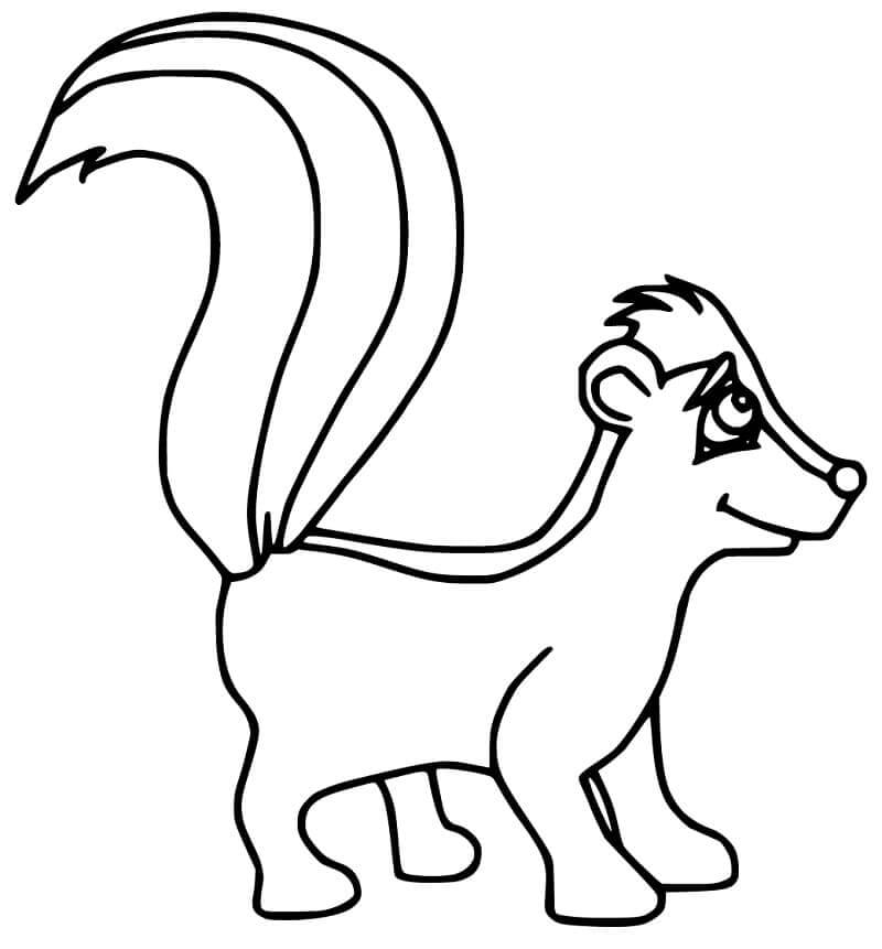 Dibujo de Mofeta Sonriendo para Colorear