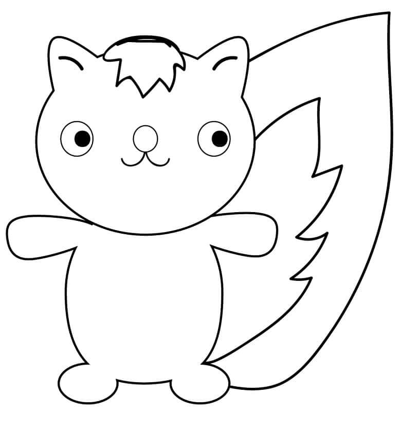Dibujo de Mofeta Simple Lindo para Colorear