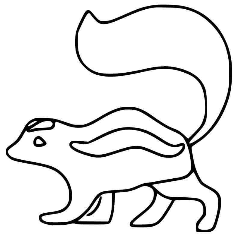Dibujo de Una Mofeta Simple para Colorear