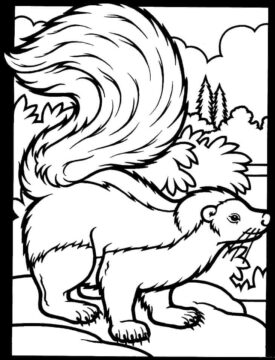 Dibujo de Zorrillo Rayado Libre para Colorear