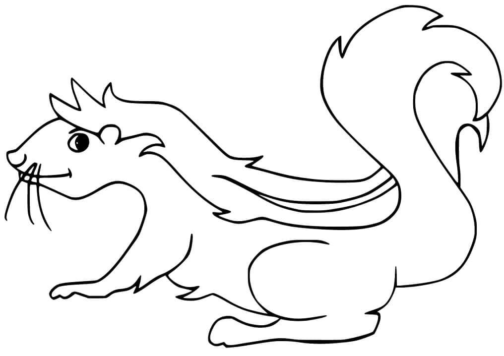 Dibujo de Zorrillo de Dibujos Animados para Colorear