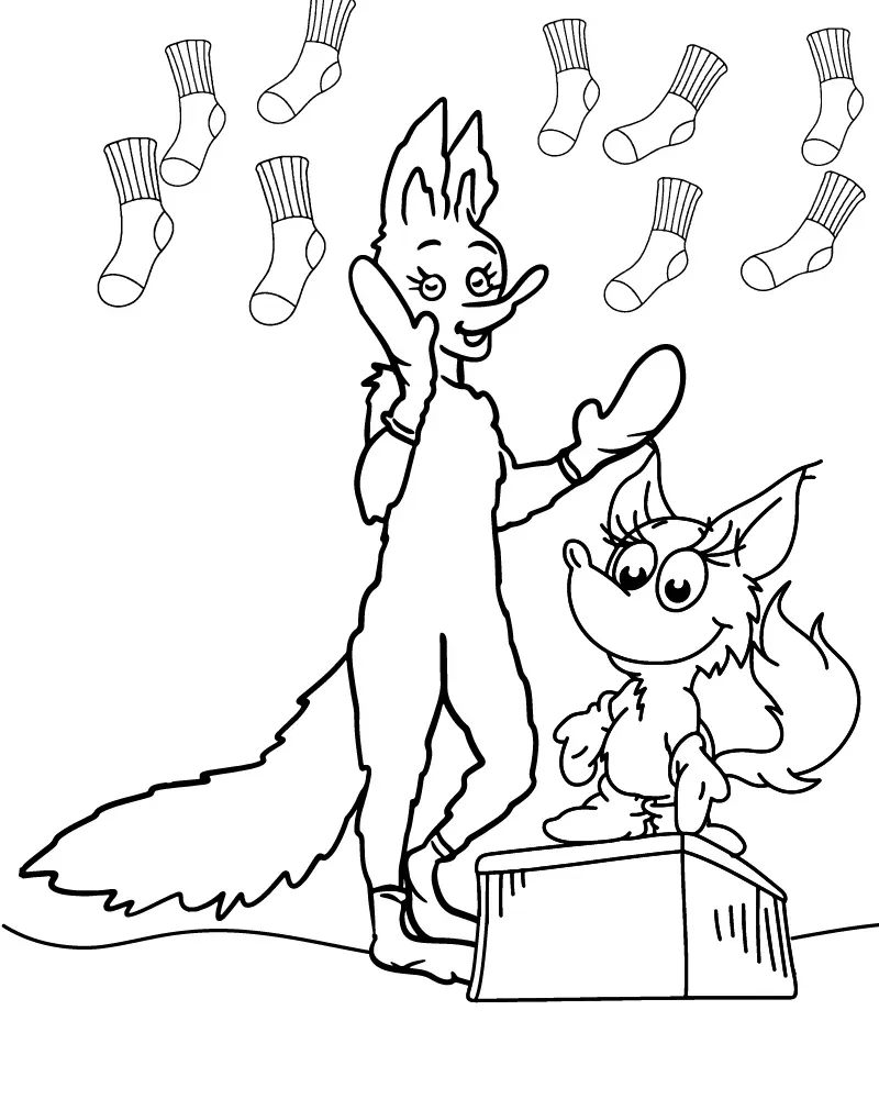 Dibujo de Imgi 12 Fox In Socks With Blocks Coloring Pagepng para Colorear