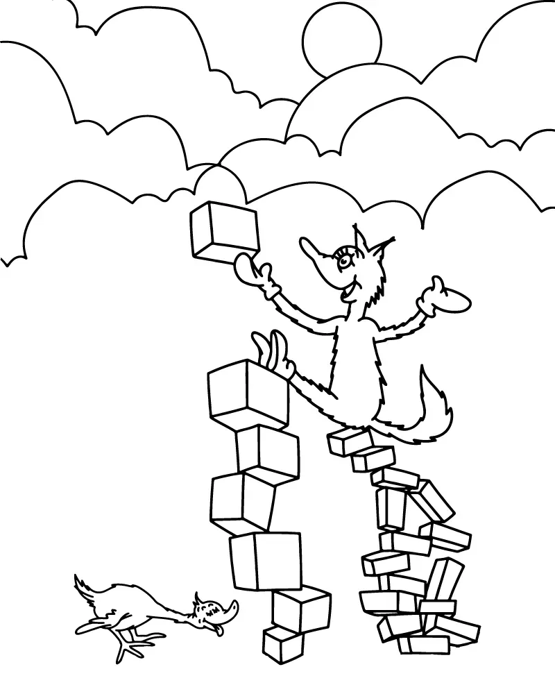 Dibujo de Imgi 14 Fox In Socks With Chicks And Bricks Coloring Pagepng para Colorear