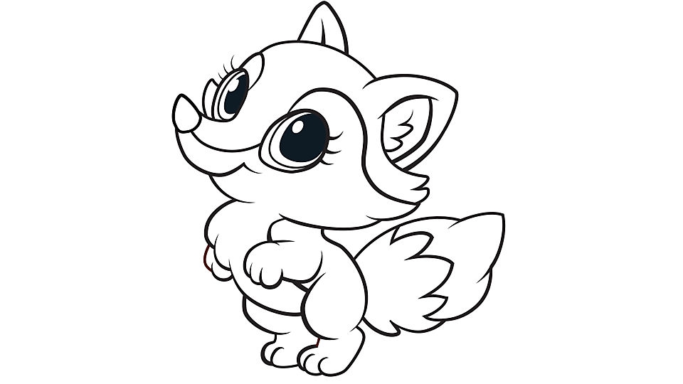 Dibujo de Adorable Zorro para Colorear