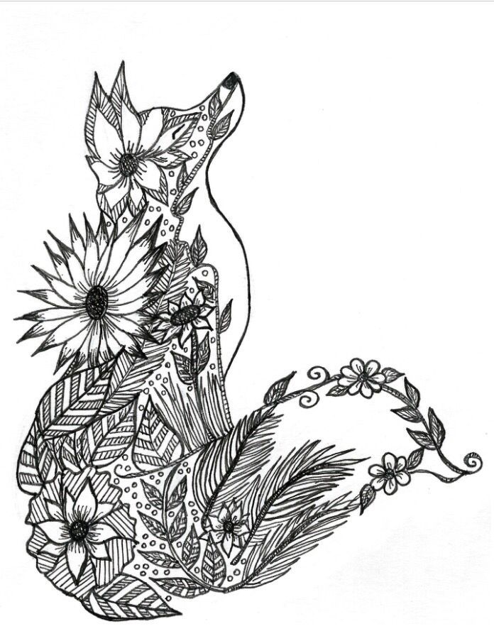 Dibujo de Flor Zorro para Colorear