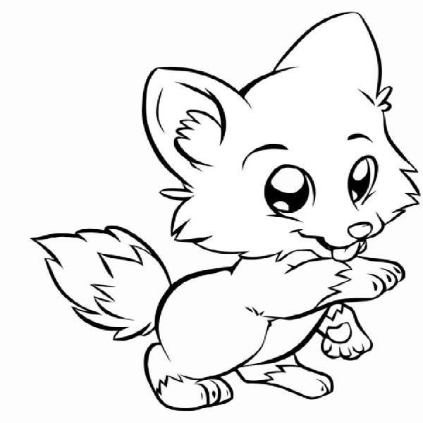 Dibujo de Lindo bebé Zorro para Colorear