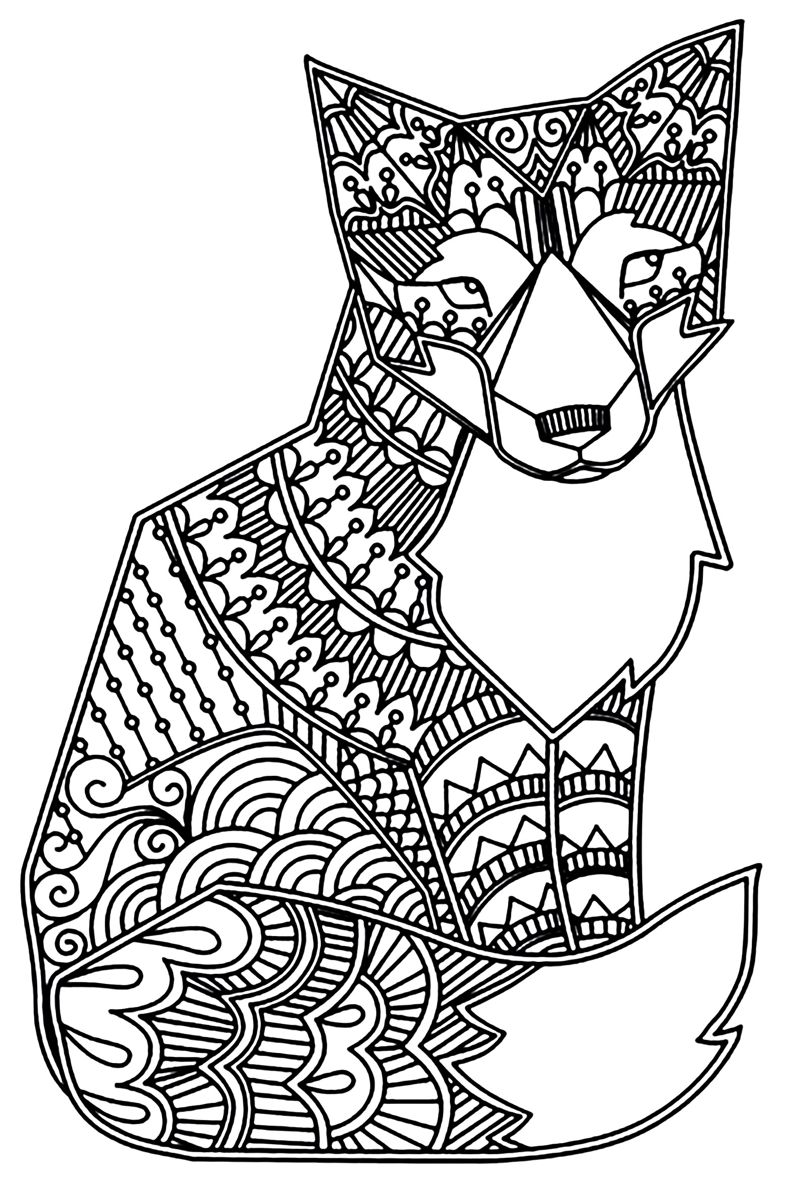 Dibujo de Mandala Zorro para Colorear