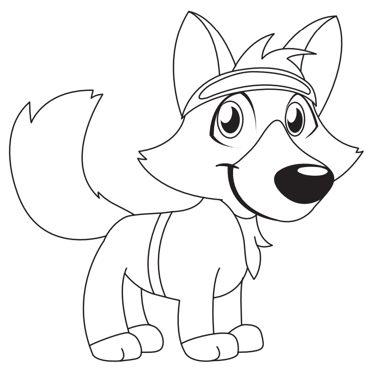 Dibujo de Zorro de Dibujos Animados para Colorear