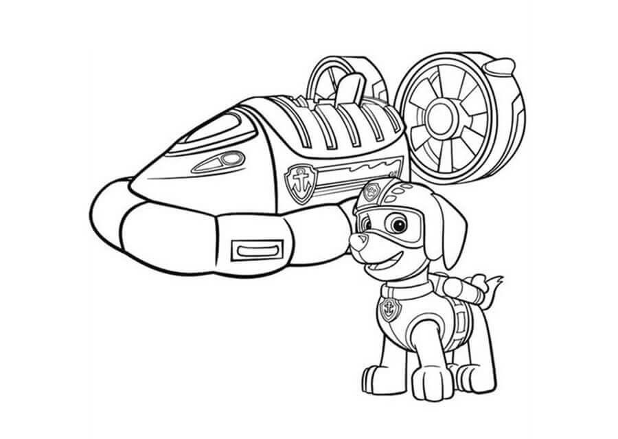 Dibujo de Patrulla Canina Zuma 2 para Colorear